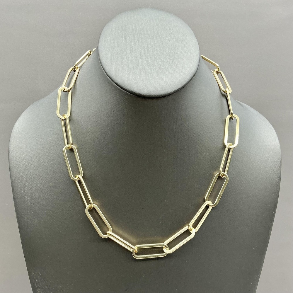 Sugarfix Necklace Paperclip Chain Gold Tone Lobster Clasp Adjustable Jewelry 18"